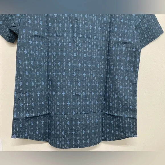 Flag & Anthem Men’s Western Shirt Plaid Snap Button Up Shirt Blue Navy Medium M - Picture 7 of 11